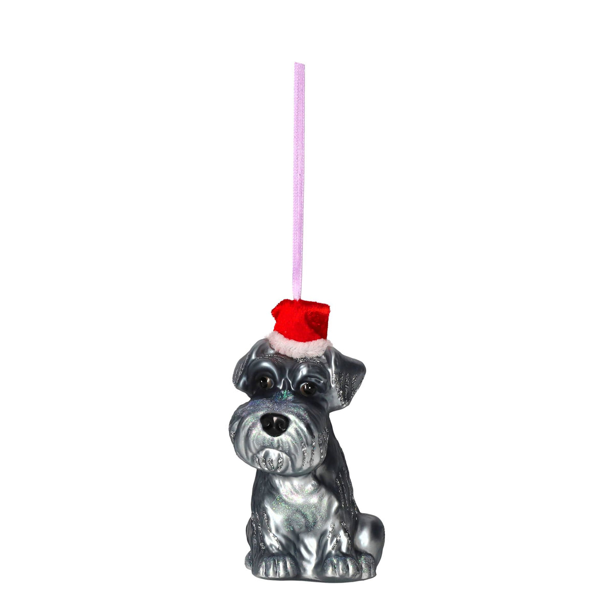 Hänger Schnauzer mit Weihnachtsmütze
