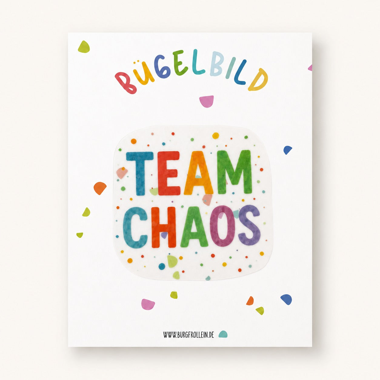 Bügelbild "Team Chaos" zum Aufbügeln (A6)