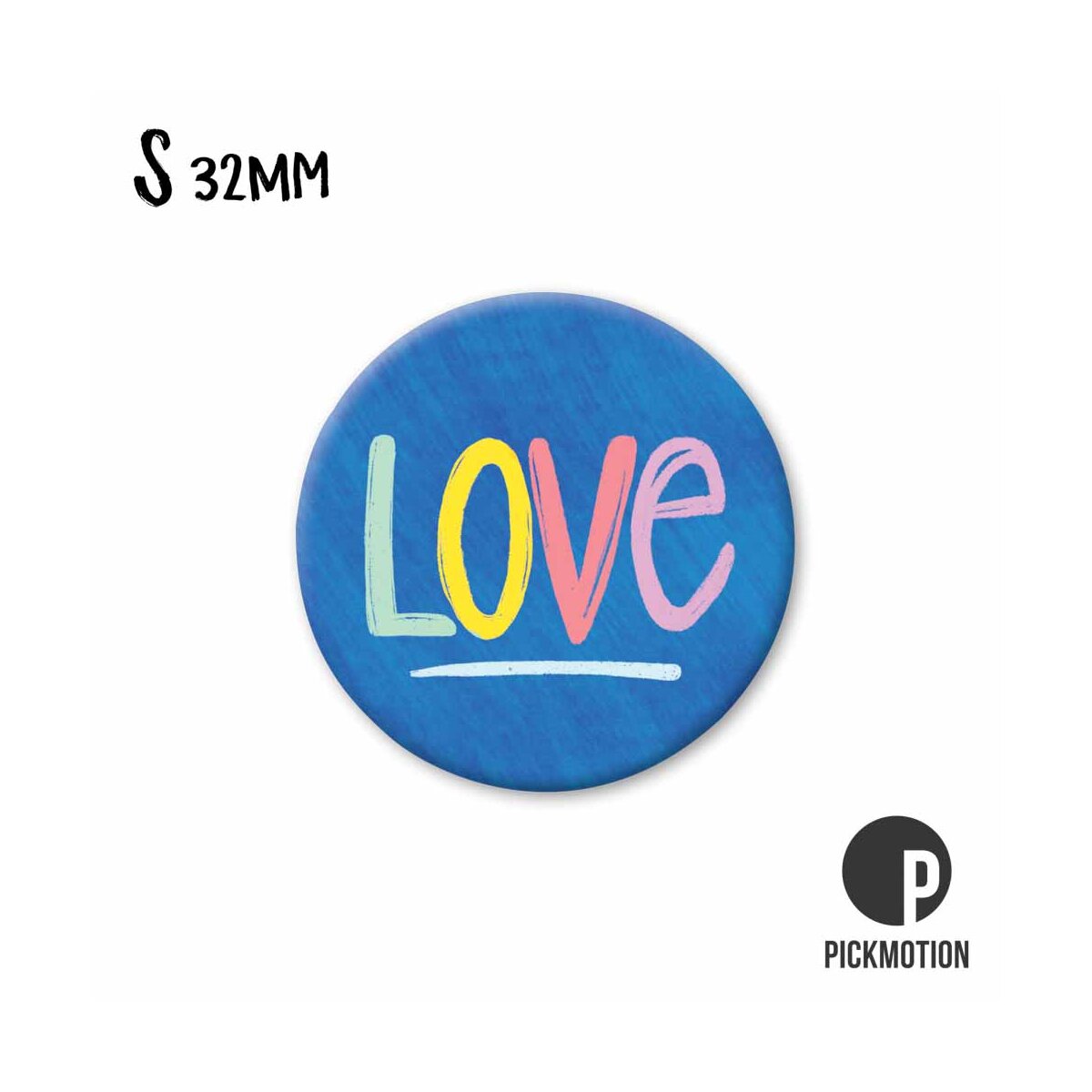 Magnet round 32mm "Blue Love"