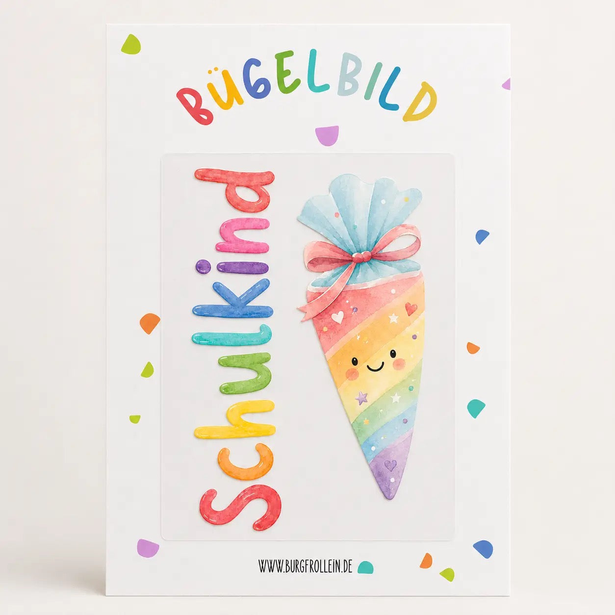 Bügelbild "Schulkind rosa" zum Aufbügeln