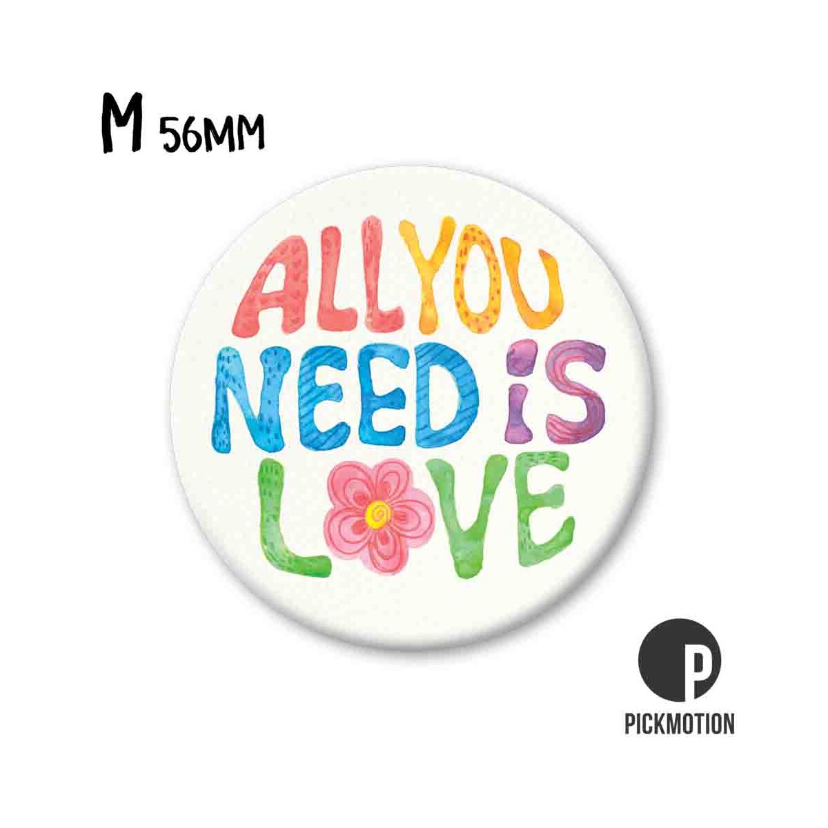 Magneet rond 56 mm "All you Need in love"