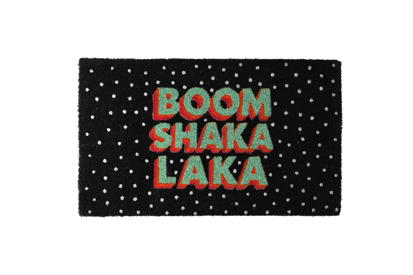 DEURMAT, "BOOM SHAKA LAKA" - zwart
