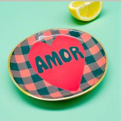 Decorative Bowl L "Amor" – Forest Green