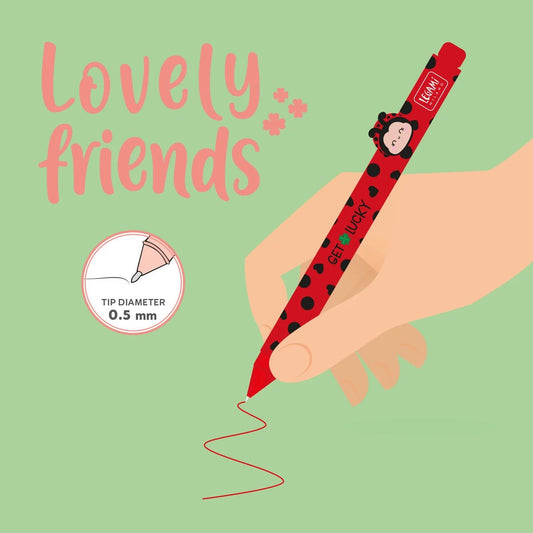 Gelstift mit Deko-Tierchen Ladybug „Get Lucky“ - Lovely Friends