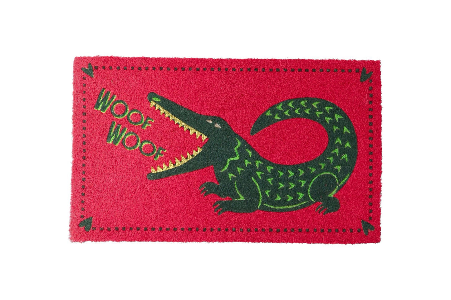 FUSSMATTE, "Woof woof Krokodil, neon pink