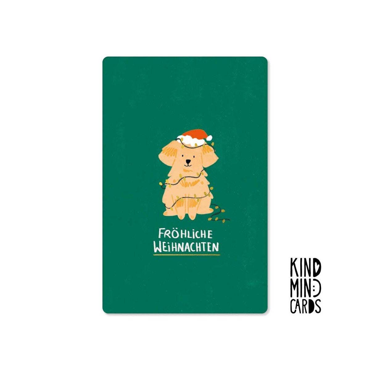 Kind Mind Card "Fröhliche Weihnachten Lichterkettenhund"
