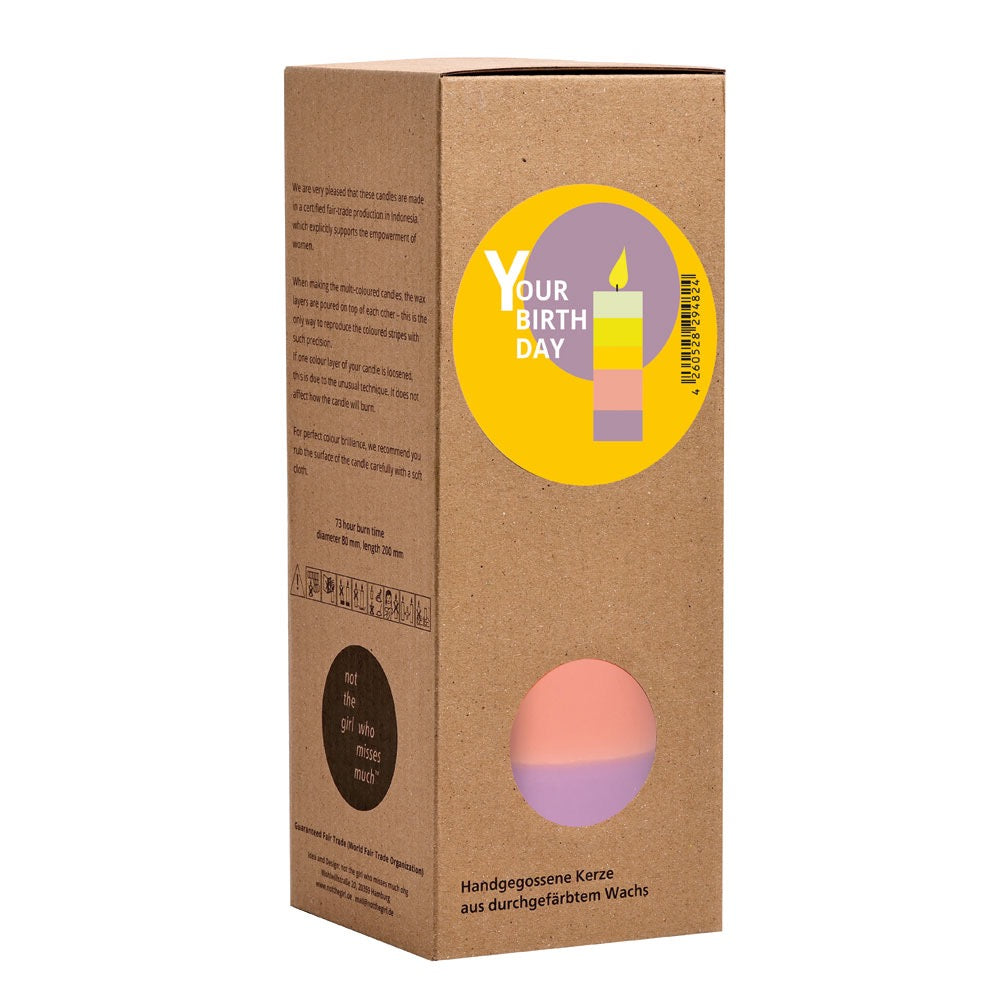 Pillar candle "YOUR BIRTHDAY" – a stylish statement for birthdays
