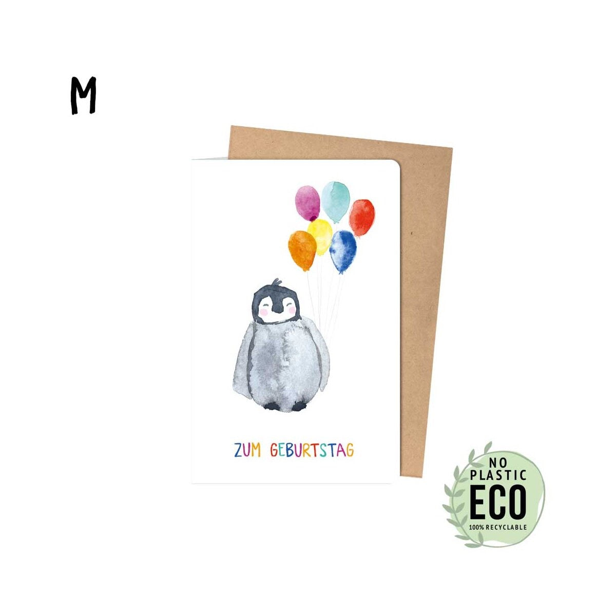 KIND MIND GREETING M „Zum Geburtstag“ – Pinguin