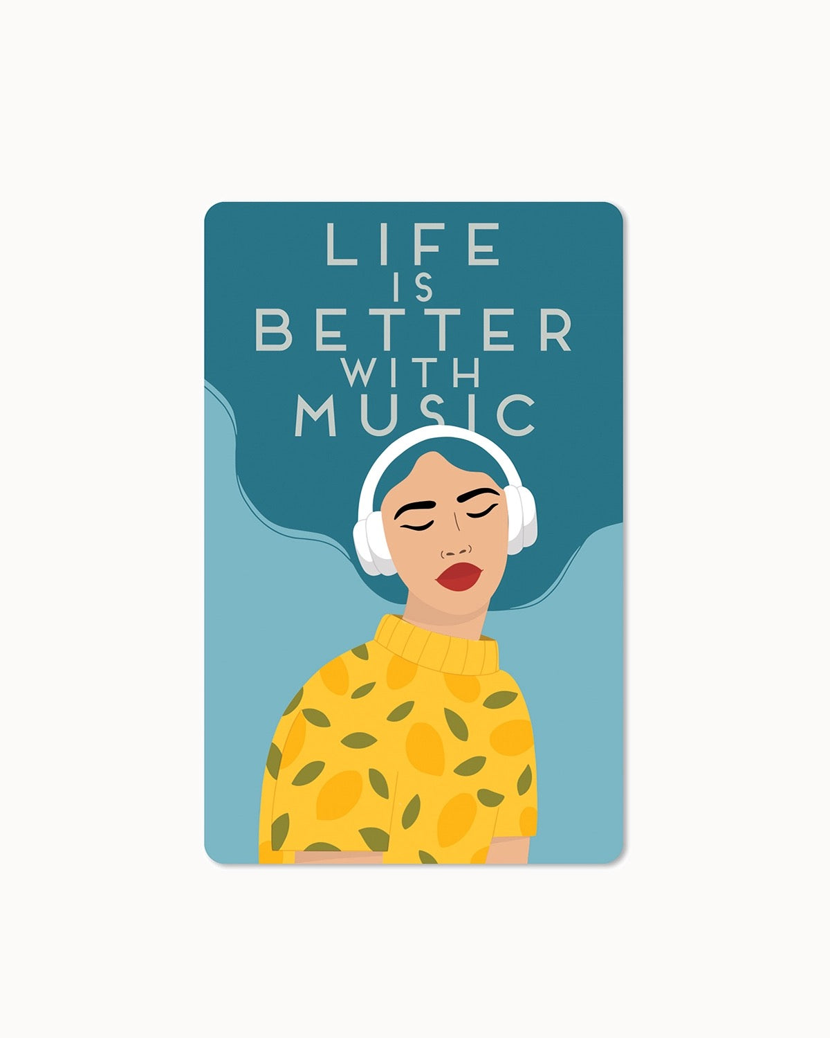 Lunacard Postcard "Girl with music"