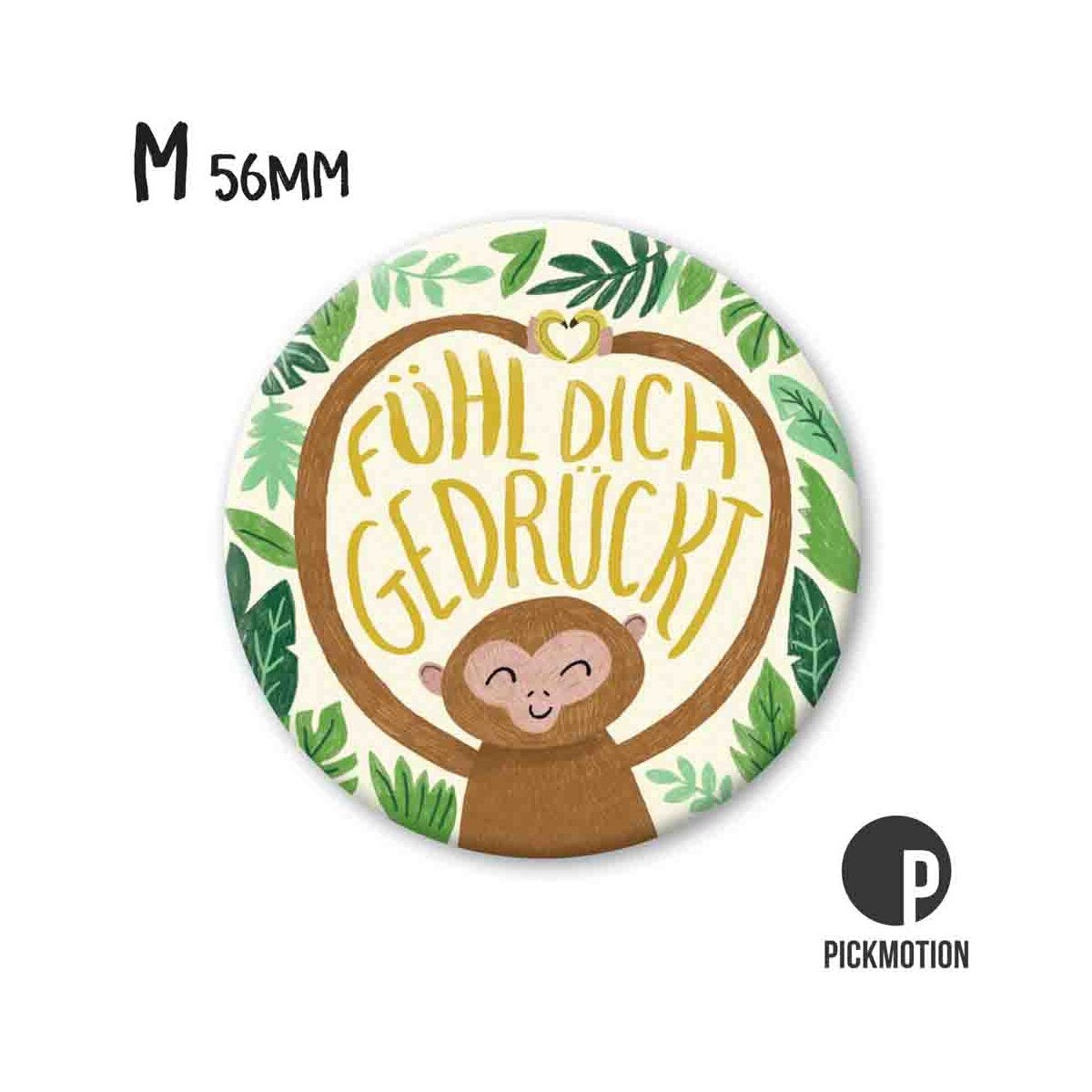 Round magnet 56mm "Sending you a hug Monkey"