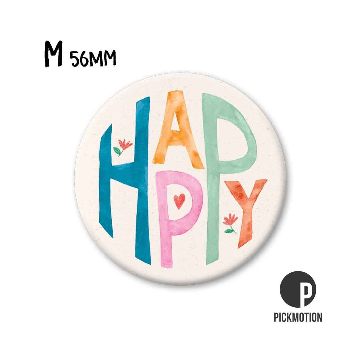 Magneet rond 56 mm "Happy"
