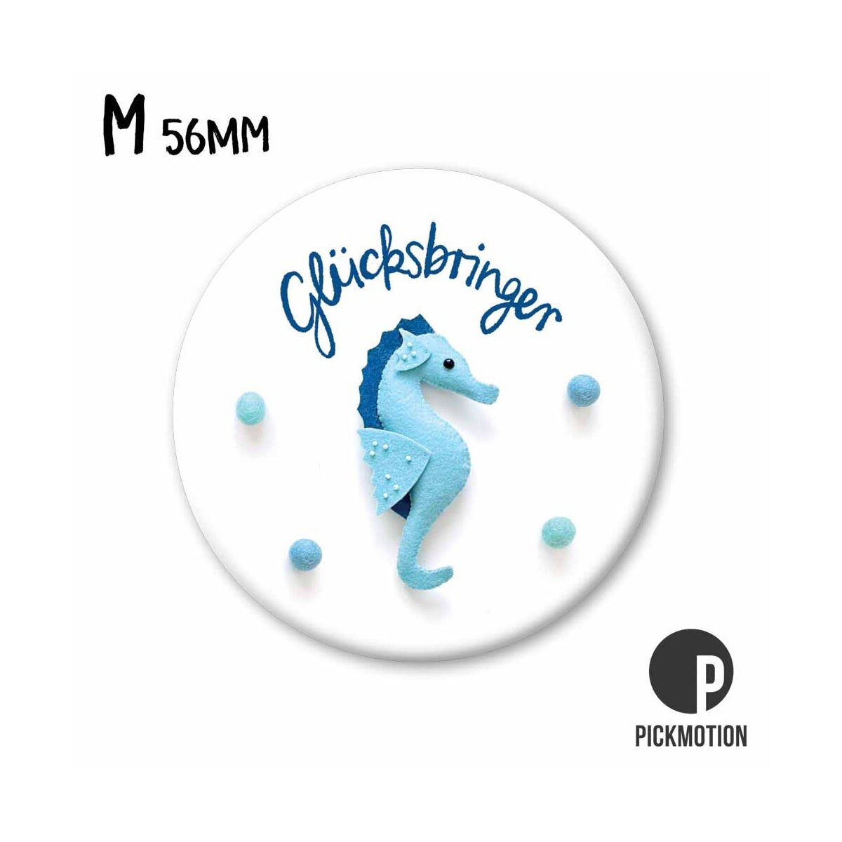 Round magnet 56mm "Lucky Charm Seahorse"