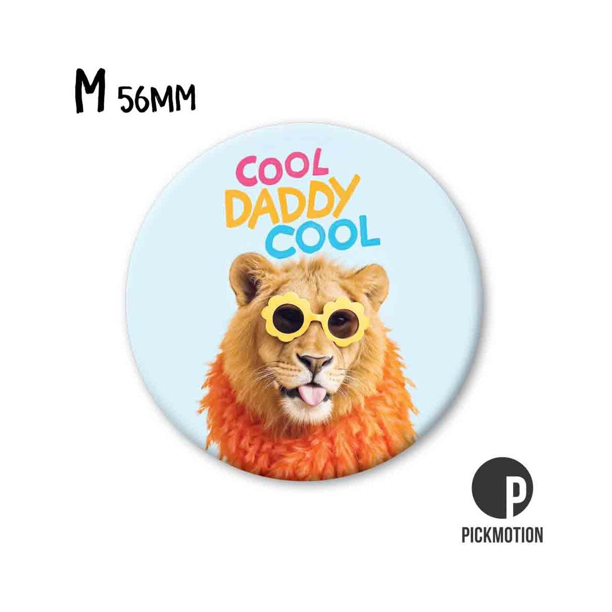 Magneet rond 56 mm "Cool Daddy Club Leeuw"