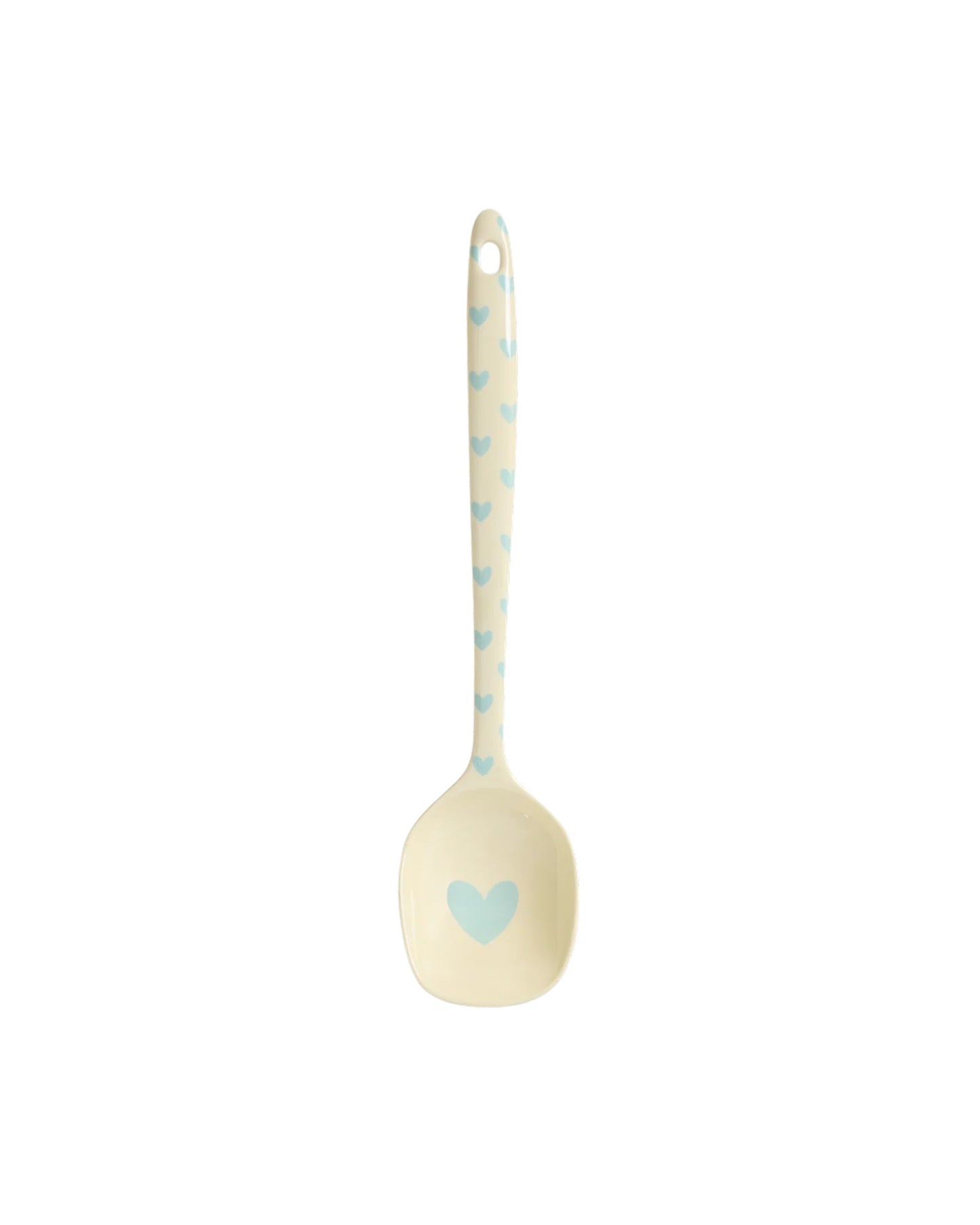 Rice Melamine Cooking Spoon - Cream - Favorite Heart Print
