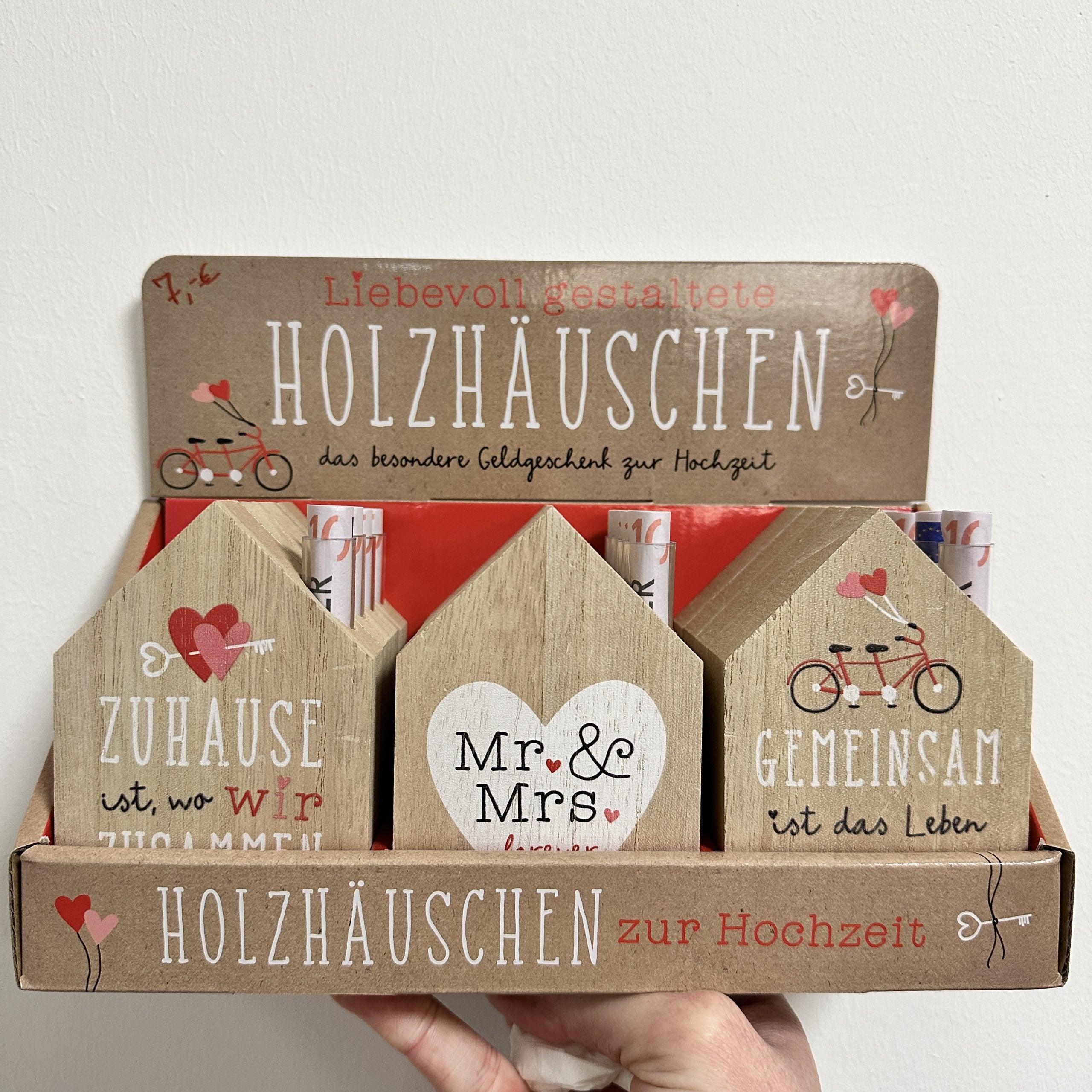 Kreatives Geldgeschenk Hochzeit - Mit Reagenzglas & Holzkarte