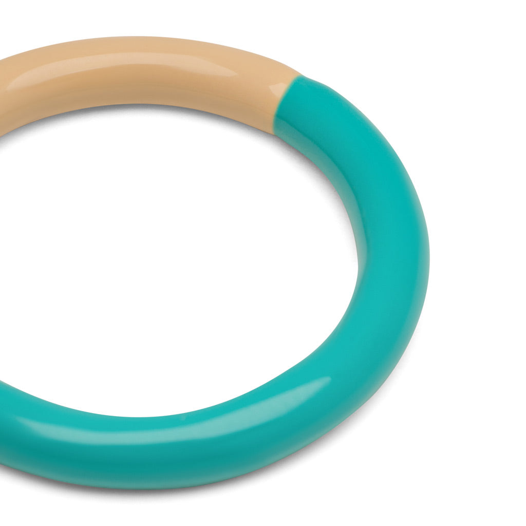 LULU Copenhagen Double Color Ring – PETROL-BUTTERCREAM
