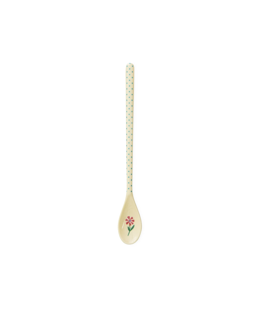 Lepel voor latte macchiato - Crème - Stippen- en bloemenprint