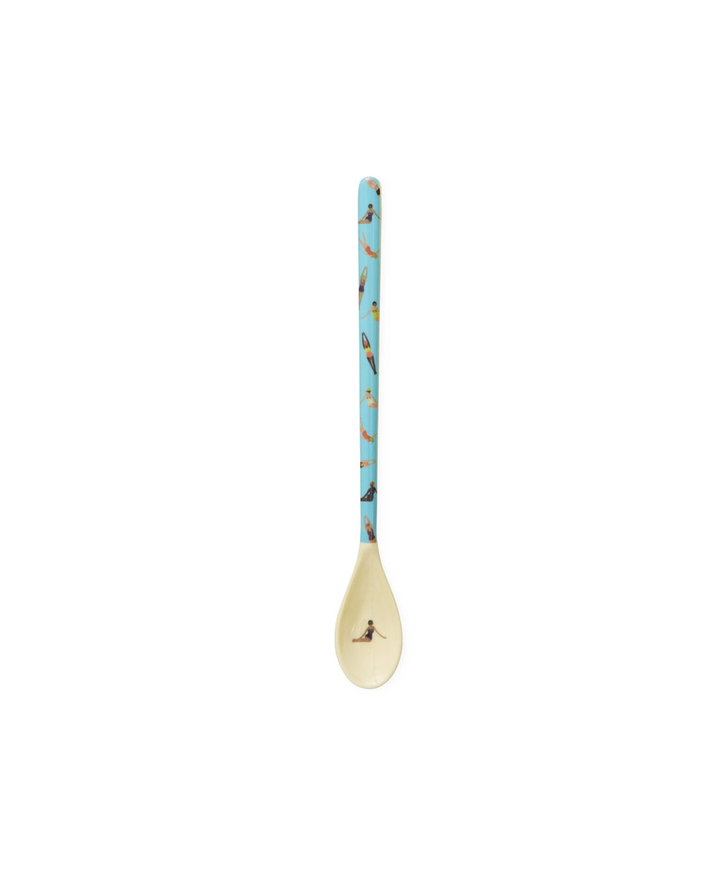 Lattelepel - Blauw - Retro Swimster Print