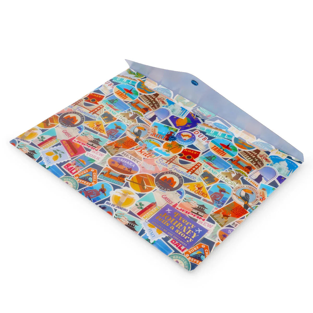 Dokumentenmappe "Travel Stickers" von Legami (DIN A4)