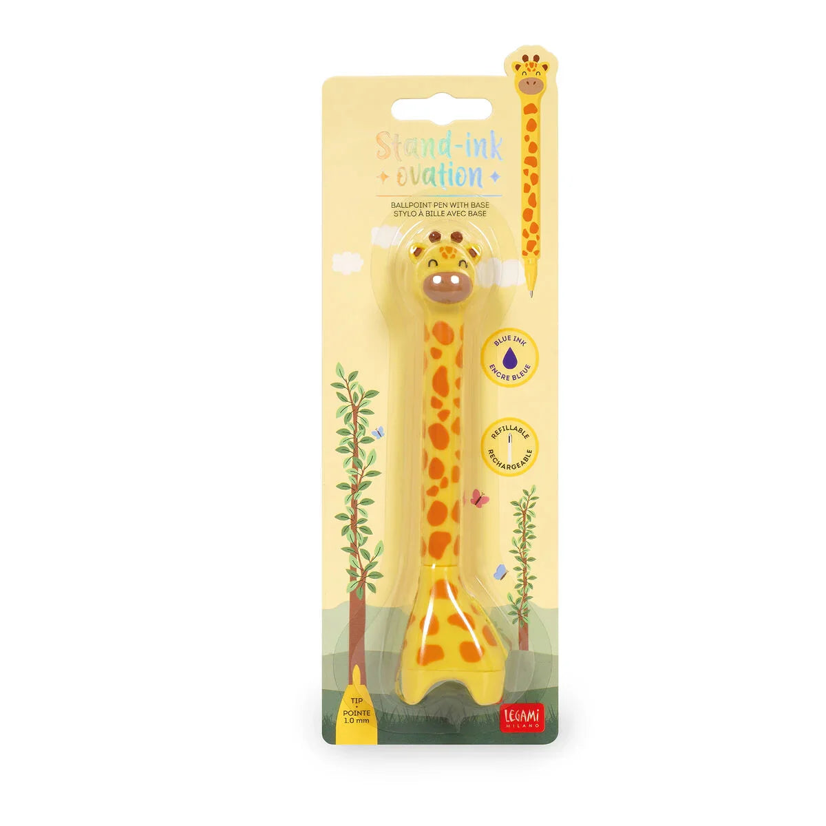 Giraffen Kugelschreiber "Stand-Ink Ovation"mit Standfuß von Legami