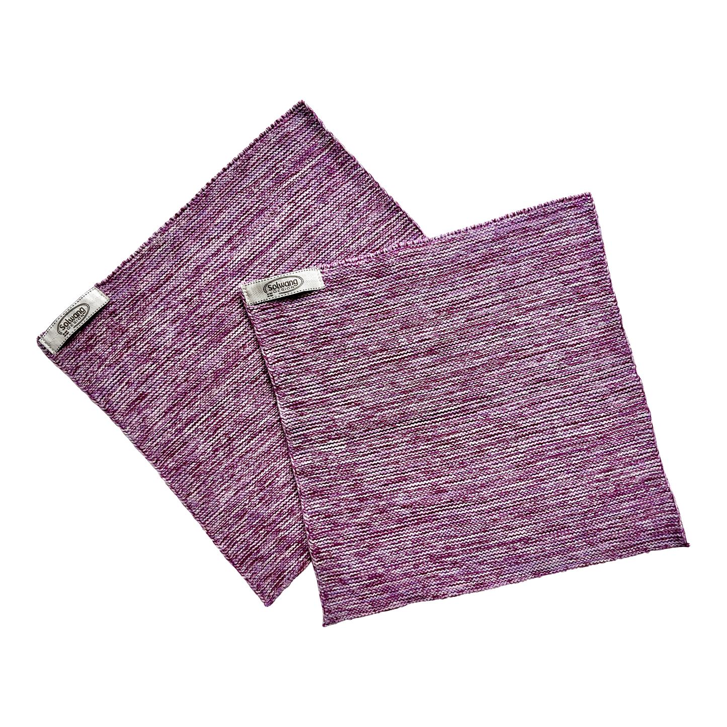 Gestrickte Wischtücher aus Garnresten 2er Set Lila/Rosa/Sand Mix