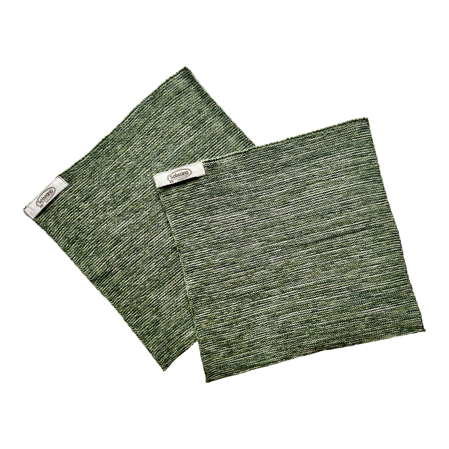 Gestrickte Wischtücher aus Garnresten 2er Set Grün Mix