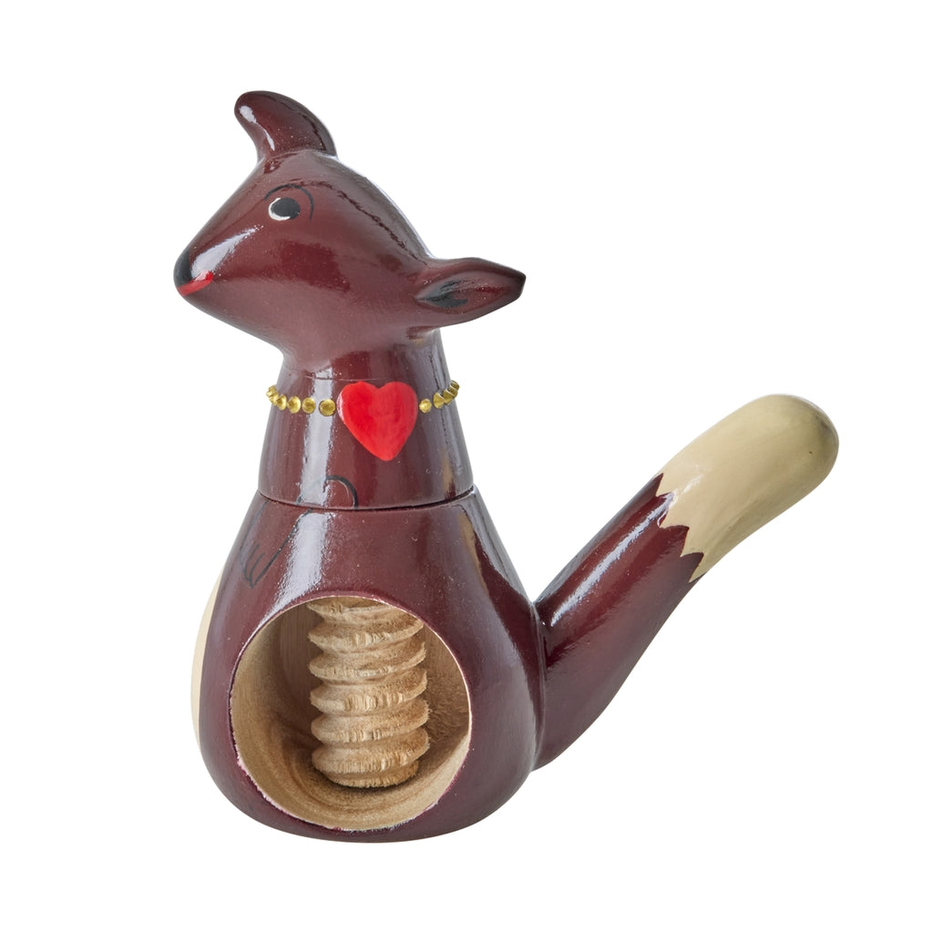 Eichhörnchen Holz Nussknacker - Rot