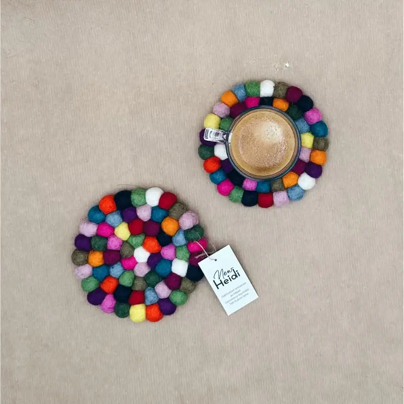 Felt Coasters "Ball" colorful - New Heidi 10.5cm