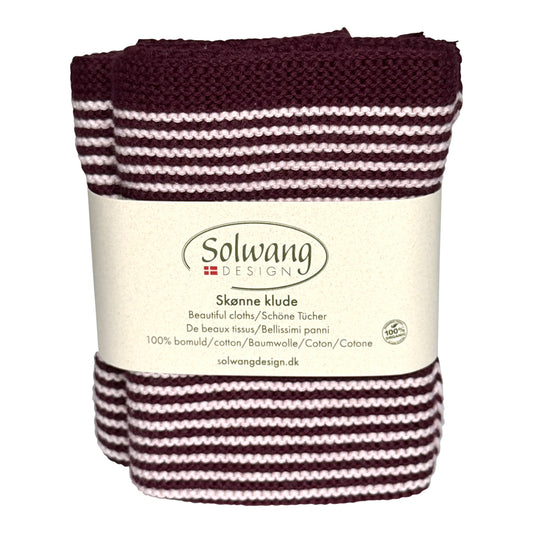 Solwang BIO Wischtücher – Dunkles Bordeaux Streifen