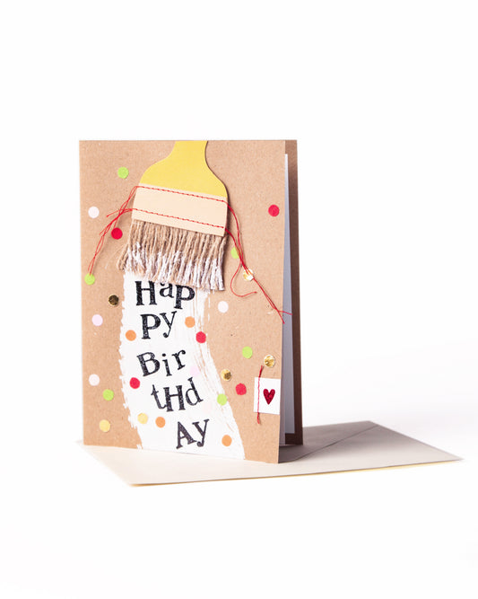 Pinsel Karte „Happy Birthday“