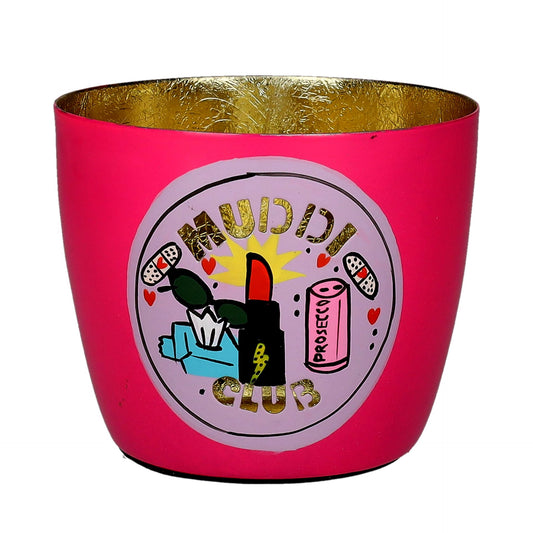 Windlicht "MUDDI CLUB" - hot pink/gold
