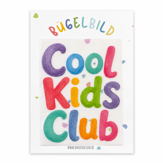 Bügelbild "Cool Kids Club" zum Aufbügeln (A6)