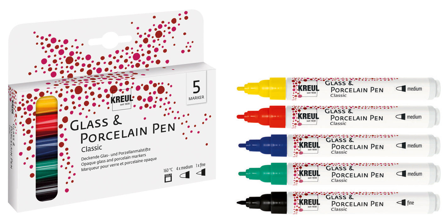 KREUL Glass & Porcelain Pen Classic – 5er Set
