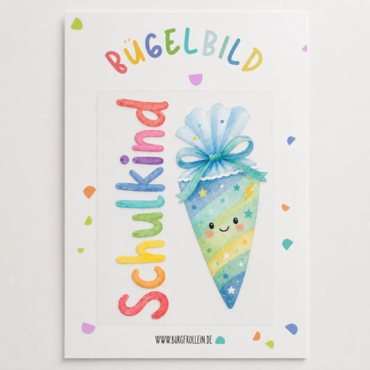 Bügelbild "Schulkind blau" zum Aufbügeln