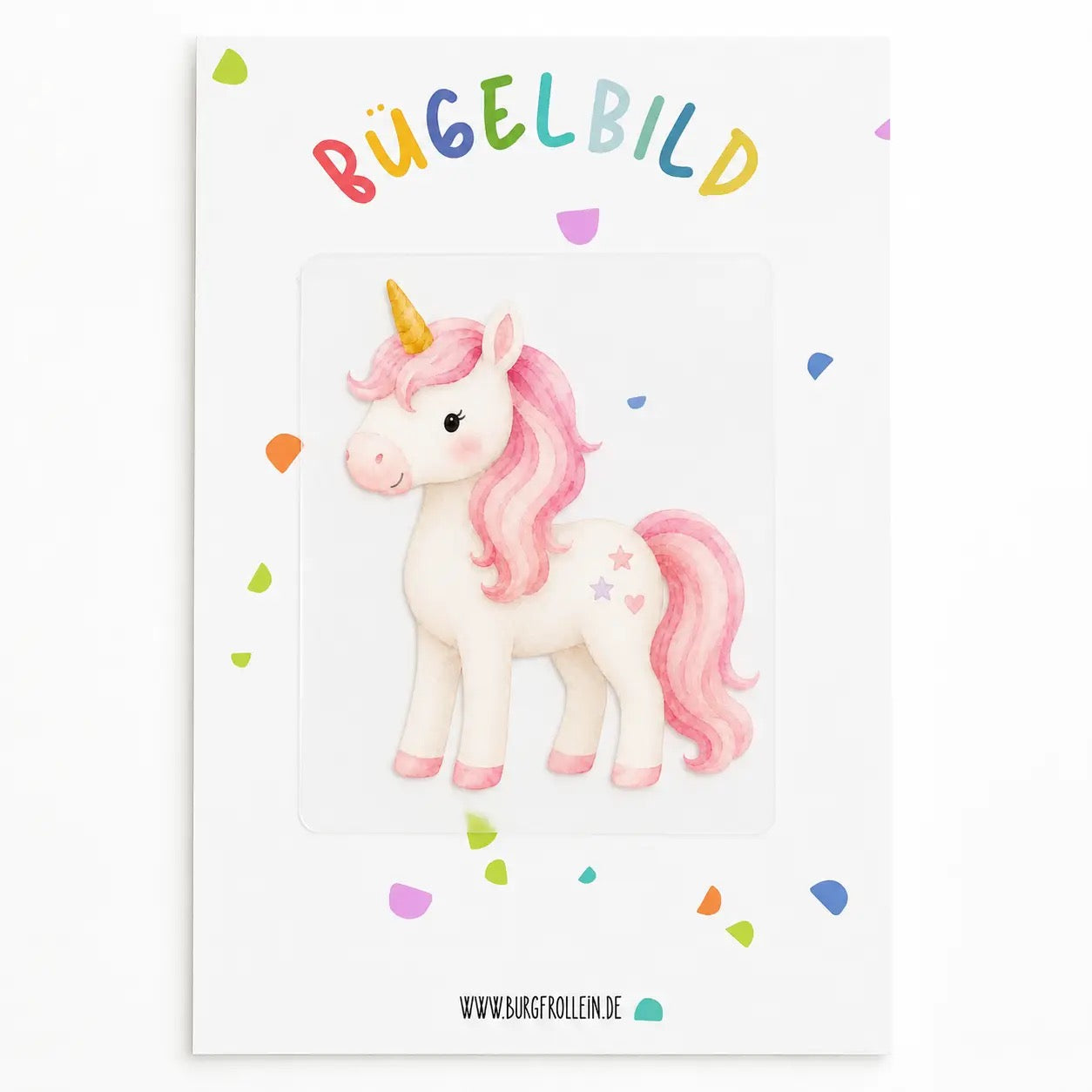 Bügelbild "Einhorn rosa" zum Aufbügeln