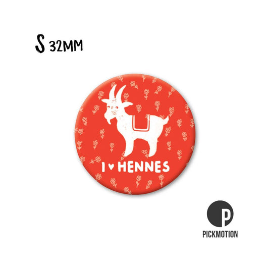 Magneet rond 32mm "I <3 Hennes"