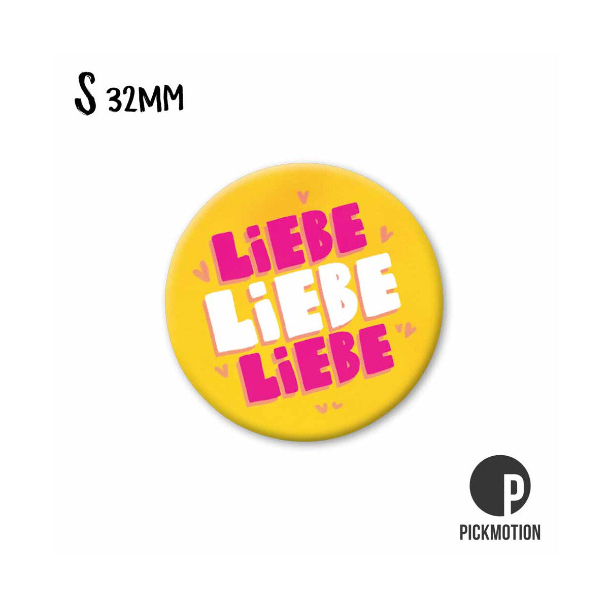 Magnet round 32mm "Love, Love, Love"