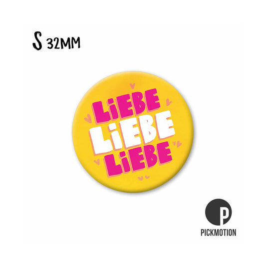 Magneet rond 32 mm "Liefde, Liefde, Liefde"