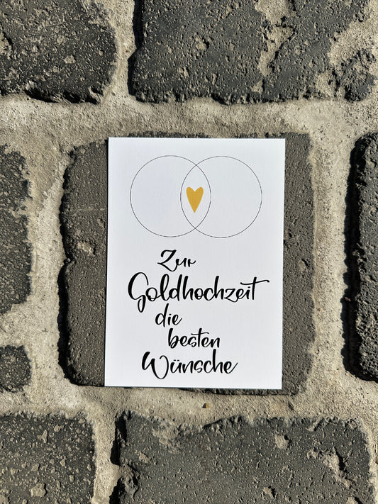Postkarte- Goldhochzeit
