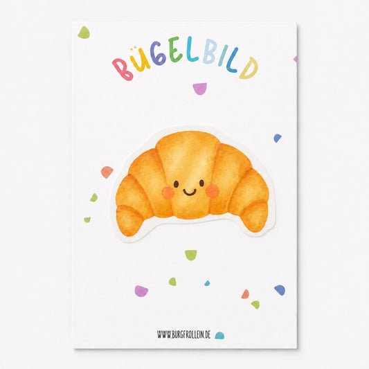 Bügelbild "Croissant mit Gesicht" zum Aufbügeln (A6)