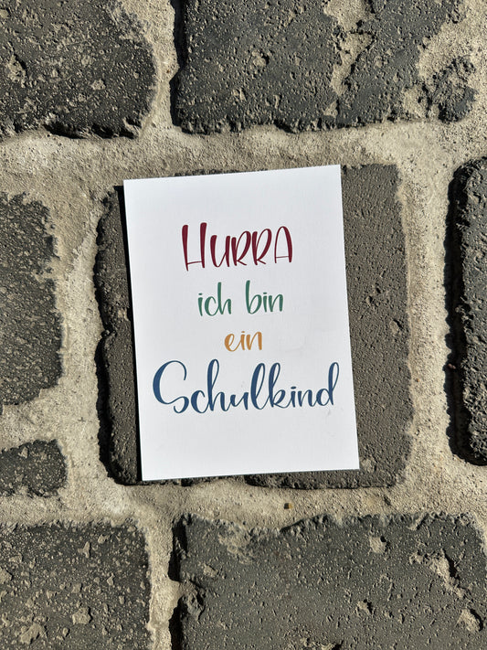 Schulkind-Postkarte