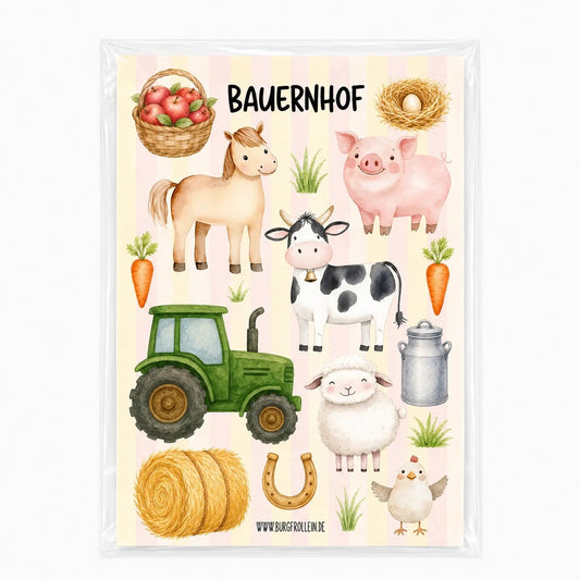 Bügelbilder Set „Bauernhof“ zum Aufbügeln (DIN A5)