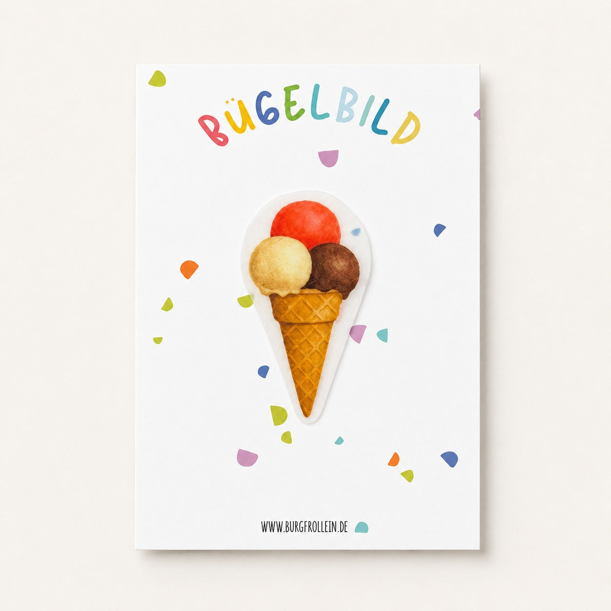 Bügelbild "Eis" zum Aufbügeln (A6)