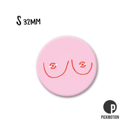 Magneet rond 32 mm "Boobs Pink"