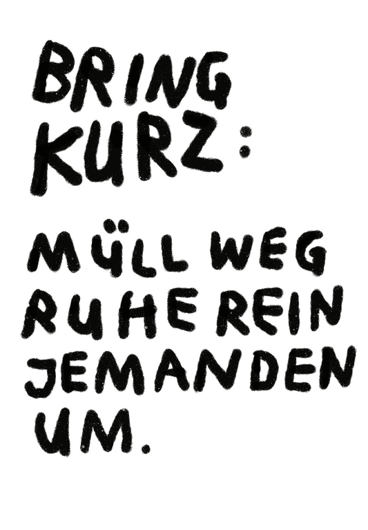 "Bring kurz..." Exklusive Postkarte aus der Artist Edition von der Berliner Künstlerin Elisa Klinkenberg