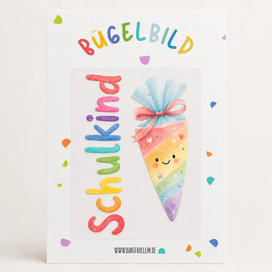 Bügelbild "Schulkind rosa" zum Aufbügeln