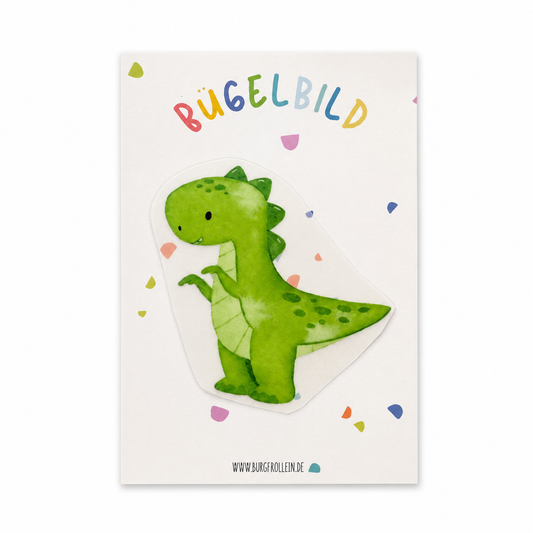 Bügelbild "Dinosaurier grün" zum Aufbügeln (A6)
