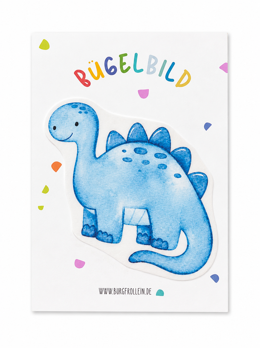 Bügelbild "Dinosaurier blau" zum Aufbügeln (A6)