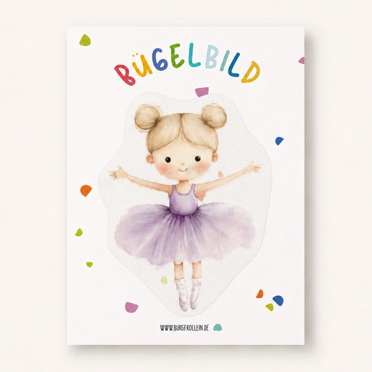 Bügelbild "Ballerina lila" zum Aufbügeln (A6)