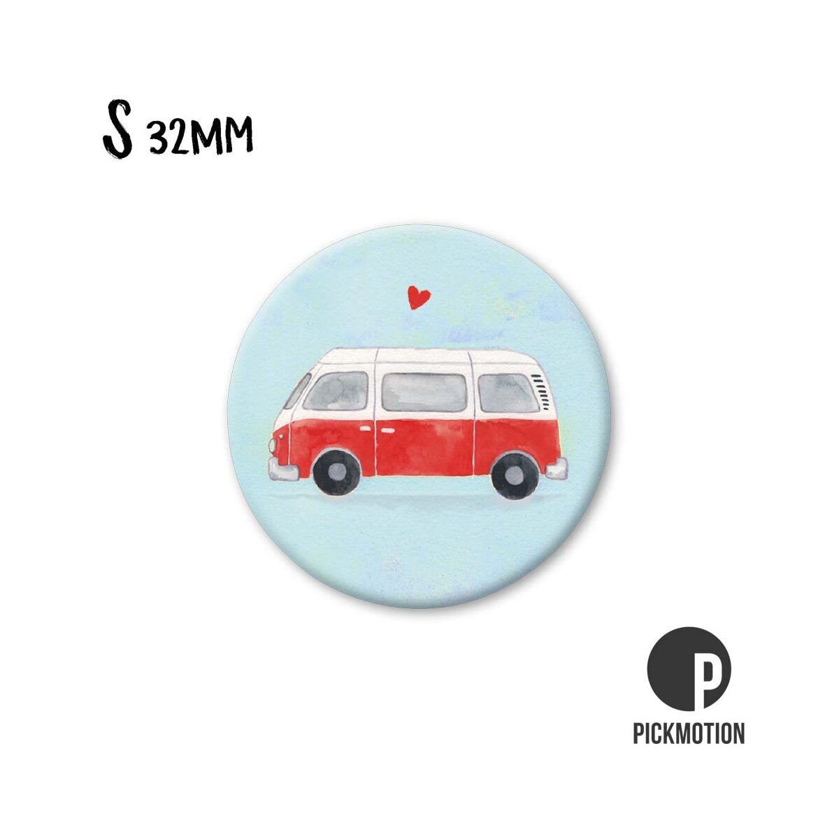 Magneet rond 32 mm "Bulli Love"